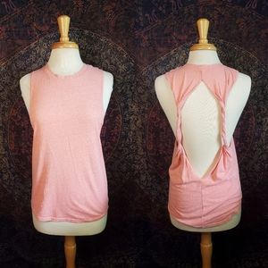 dELiA*s Light Orange Twisted Open Back Slub Material Muscle Tank Juniors Medium